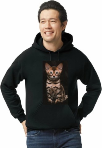 Black hoodie with cat